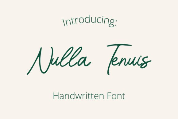 Nulla Tenuis: A Graceful Script Font
